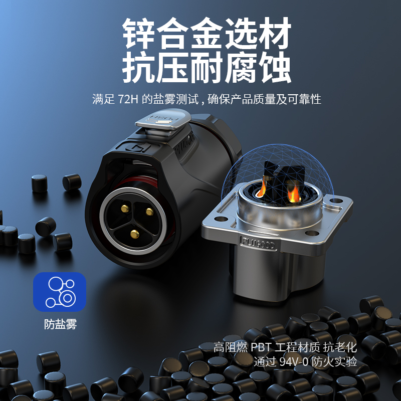 PLG20 2芯30A单孔面板套装半金属焊接正装