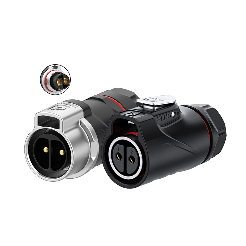 PLG20 2芯30A对接套装半金属免焊锁线式反装