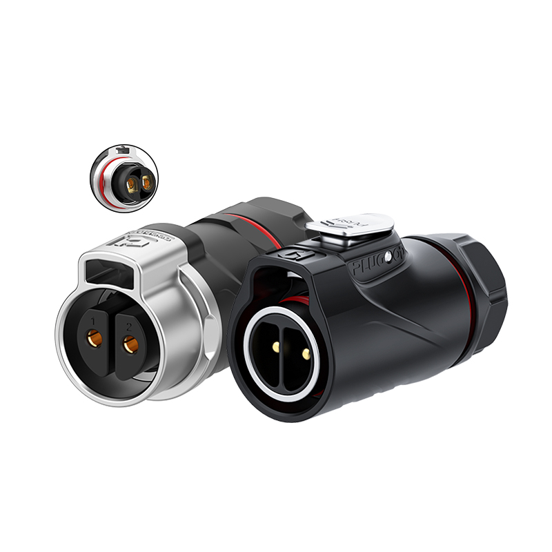 PLG20 2芯30A对接套装半金属免焊锁线式正装