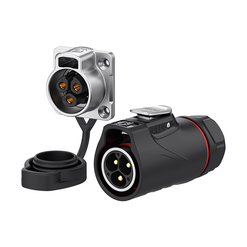 PLG20 3+3芯30A+5A四孔法兰套装半金属焊接正装