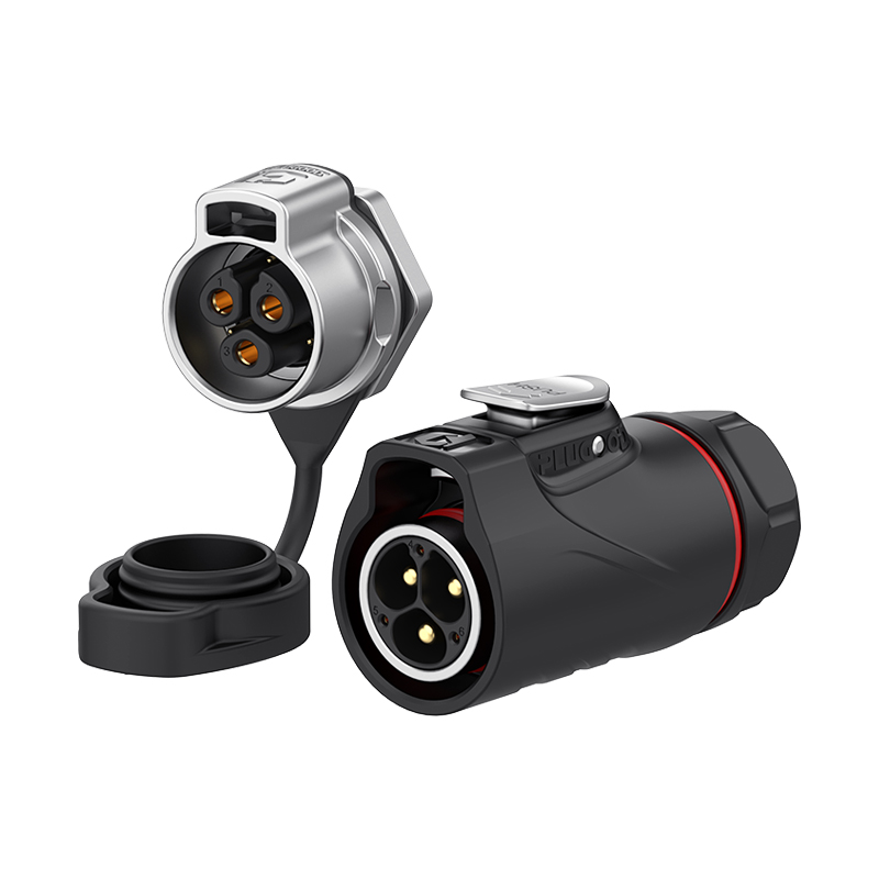 PLG20 3+3芯30A+5A单孔面板套装半金属焊接正装