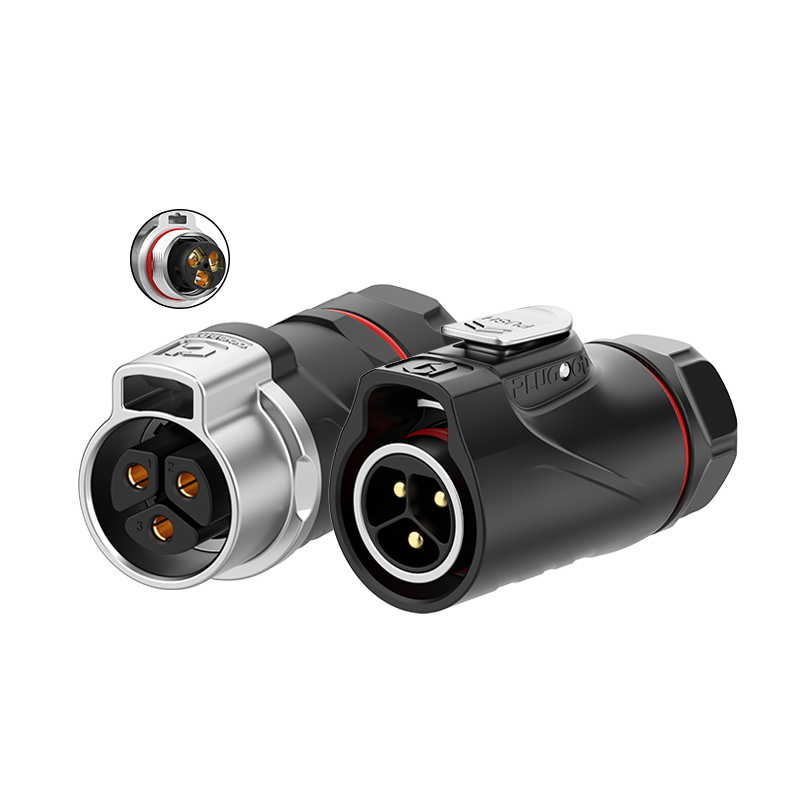 PLG20 3芯30A对接套装半金属免焊锁线式正装