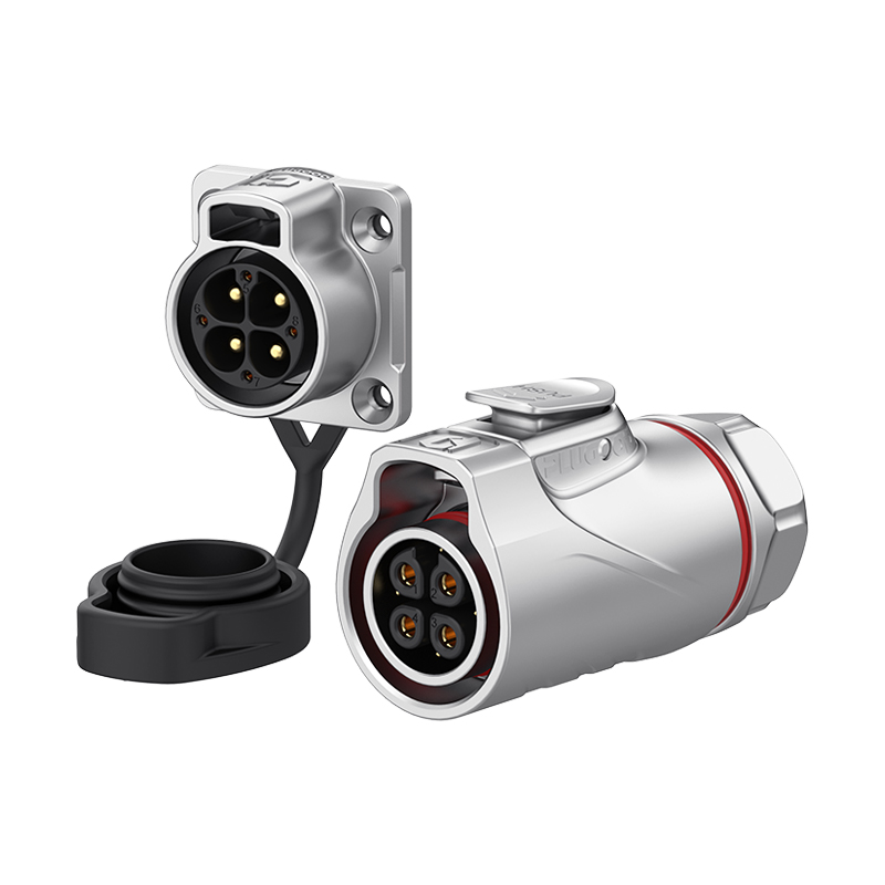 PLG20 4+4芯20A+5A四孔法兰套装全金属焊接反装