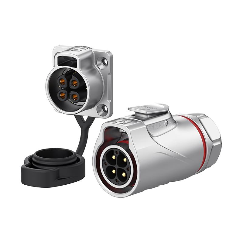 PLG20 4+4芯20A+5A四孔法兰套装全金属焊接正装