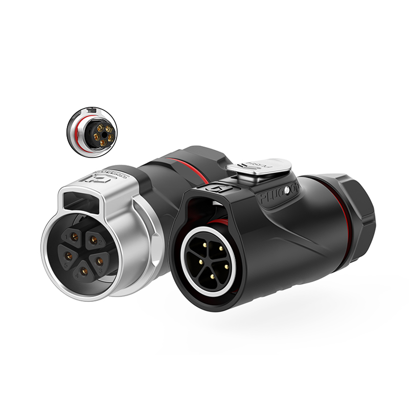 PLG20 5芯10A对接套装半金属免焊锁线式正装