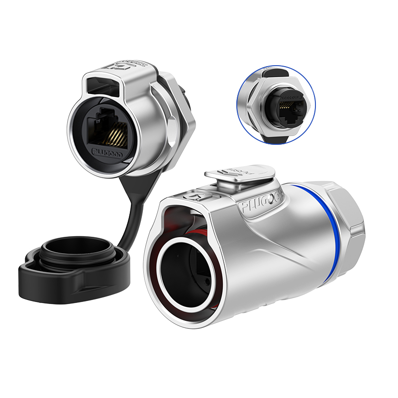 PLG20 RJ45 单孔面板套装全金属正装