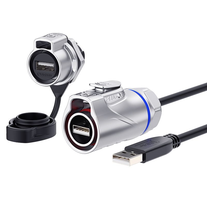 PLG20 USB2.0 单孔面板套装全金属正装