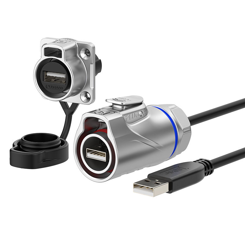 PLG20 USB2.0 四孔法兰套装全金属正装