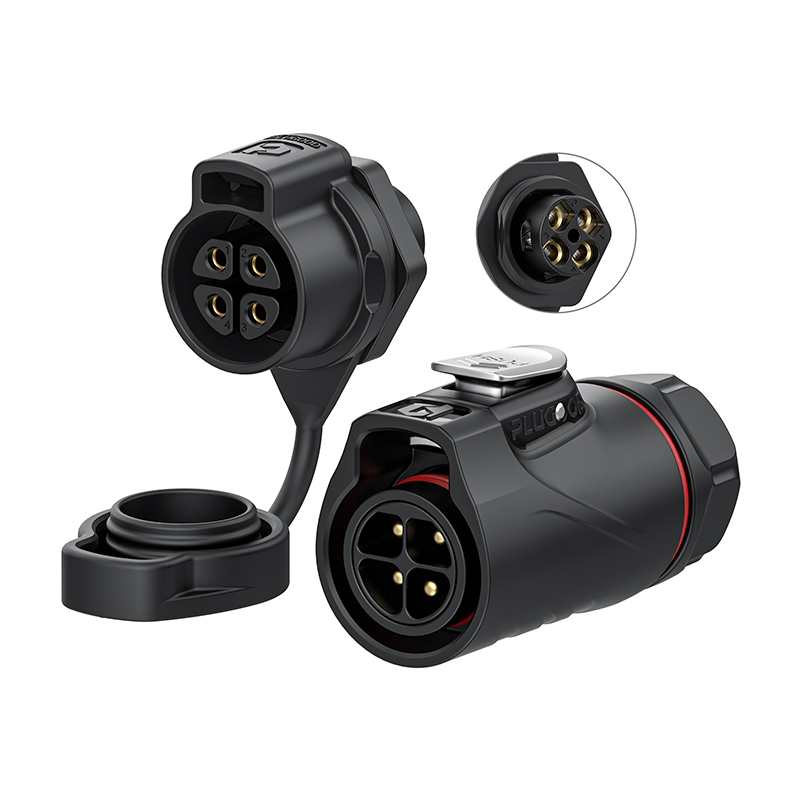 PLG20 4芯20A单孔面板套装全塑胶锁螺丝正装