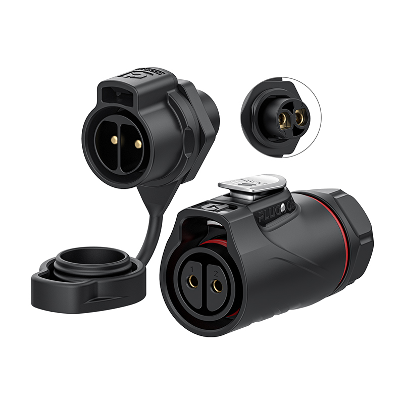 PLG20 2芯30A单孔面板套装全塑胶锁螺丝反装