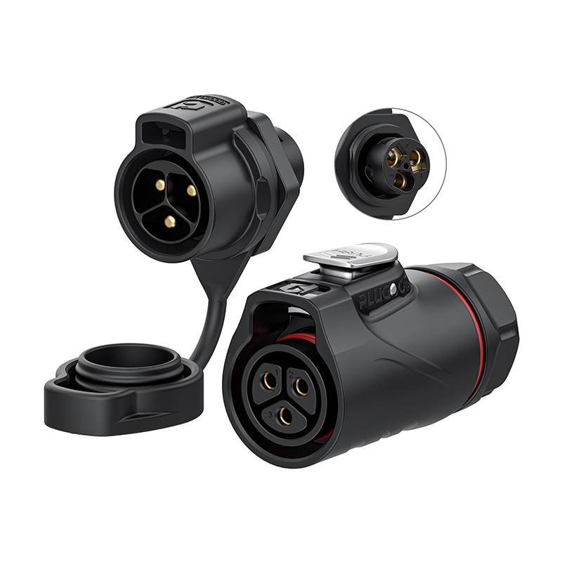 PLG20 3芯30A单孔面板套装全塑胶锁螺丝反装