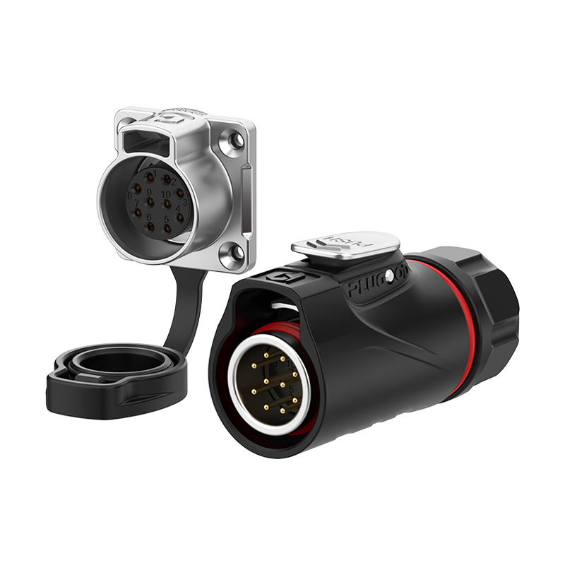 PLG14 10芯3A四孔法兰套装半金属焊接正装