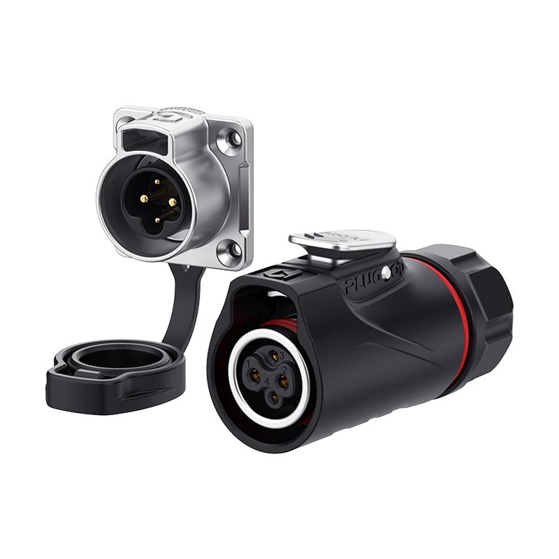 PLG14 2+2芯10A+5A四孔法兰套装半金属焊接反装