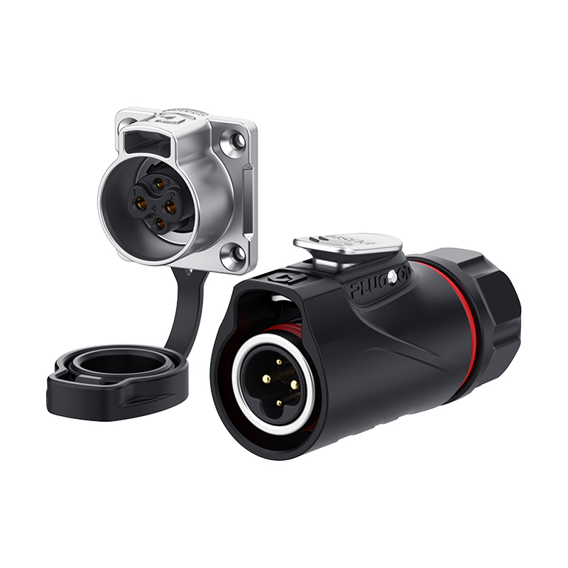 PLG14 2+2芯10A+5A四孔法兰套装半金属焊接正装