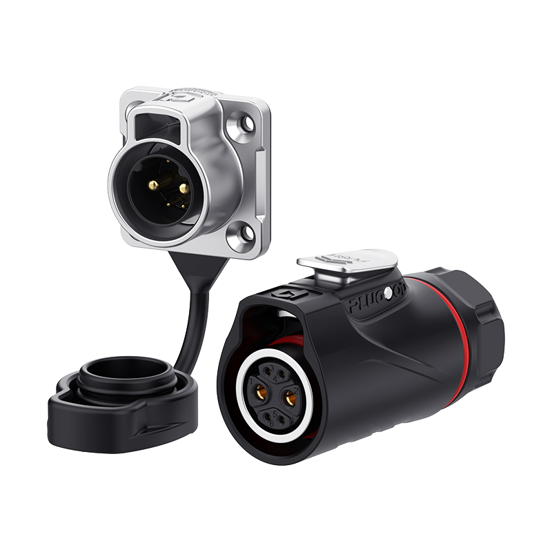 PLG16 2+4芯20A+5A四孔法兰套装半金属焊接反装