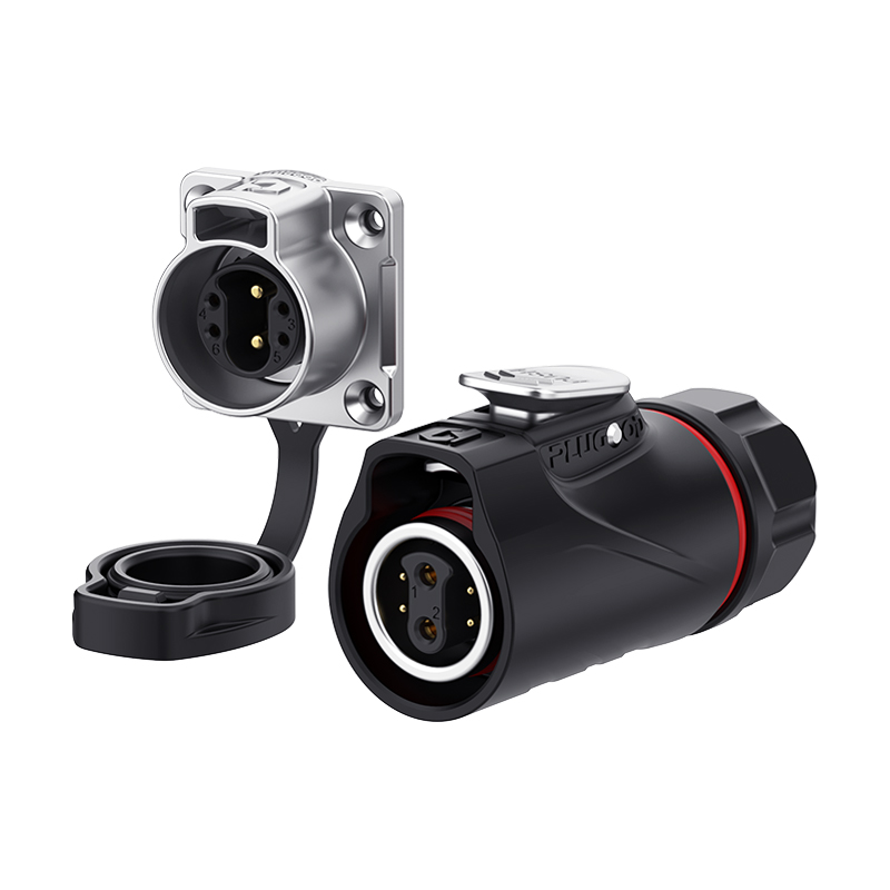 PLG14 2+4芯10A+3A四孔法兰套装半金属焊接反装