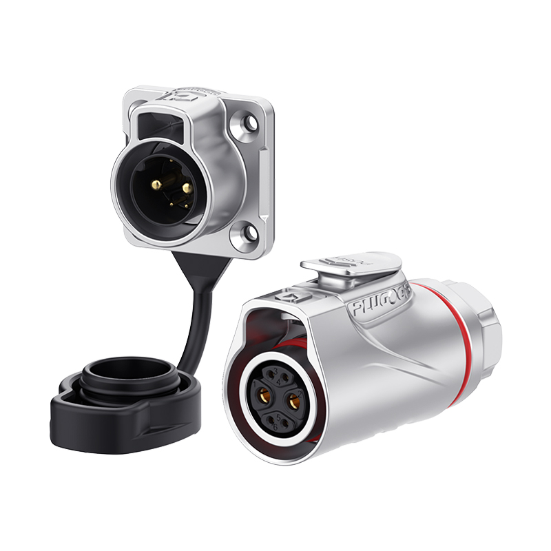 PLG16 2+4芯20A+5A四孔法兰套装全金属焊接反装