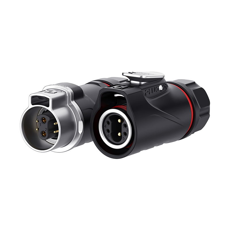 PLG14 2+4芯10A+3A对接套装半金属焊接正装