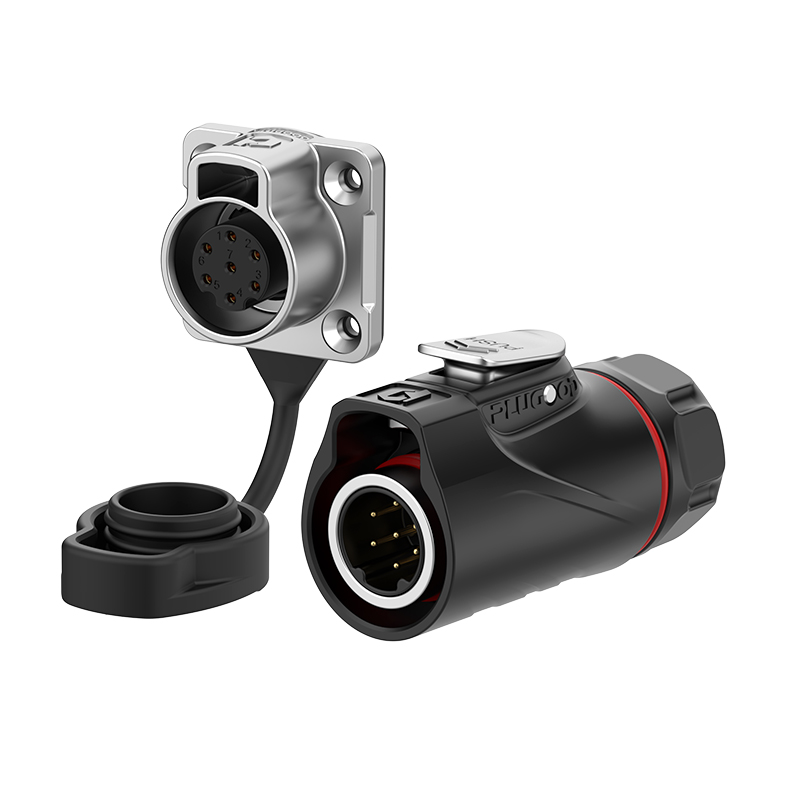 PLG16 7芯5A四孔法兰套装半金属焊接正装