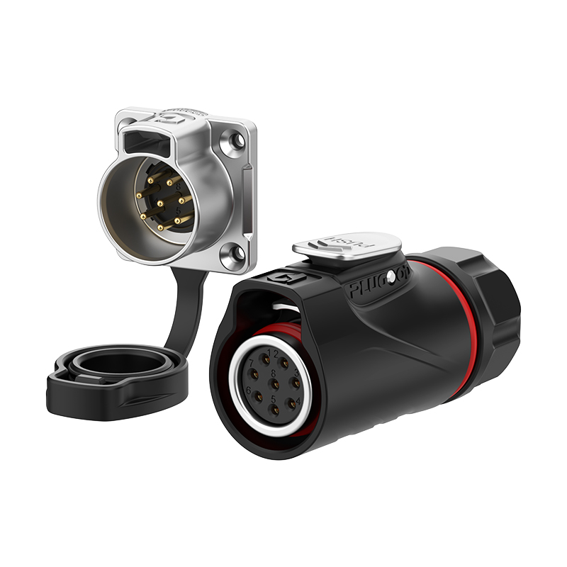 PLG14 8芯5A四孔法兰套装半金属焊接反装