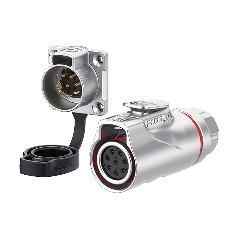 PLG14 8芯5A四孔法兰套装全金属焊接反装