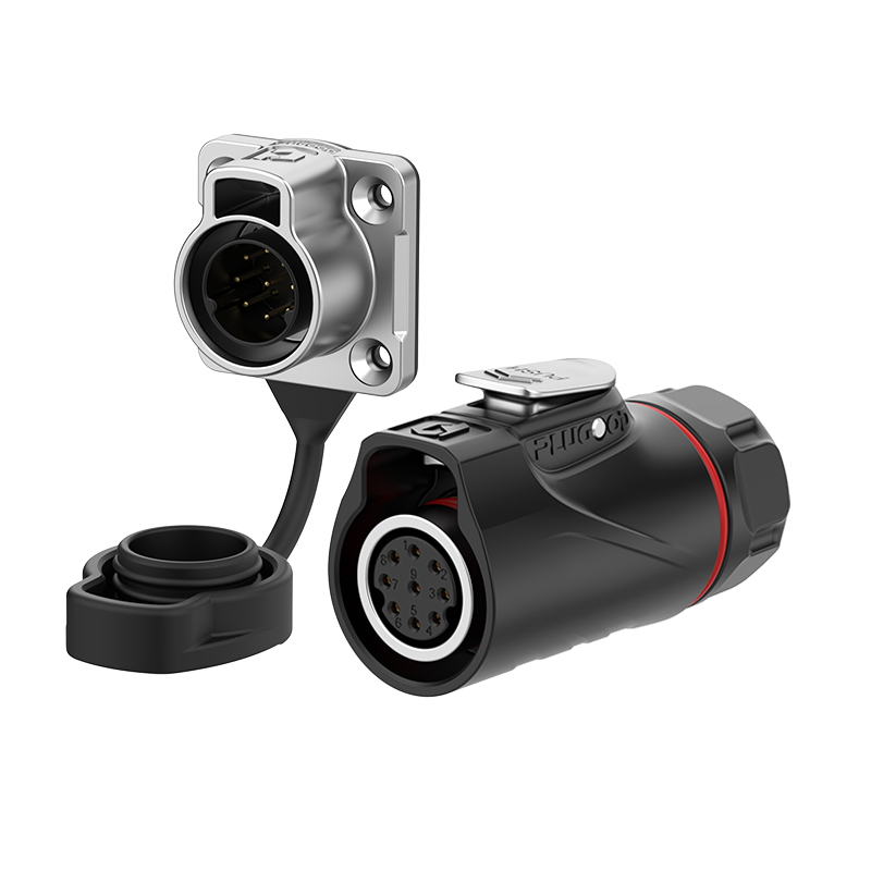 PLG16 9芯5A四孔法兰套装半金属焊接反装