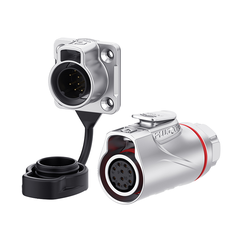 PLG16 10芯5A四孔法兰套装全金属焊接反装